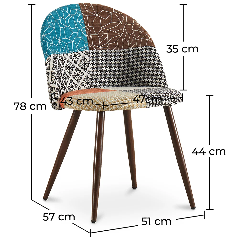 Sedia da pranzo imbottita in patchwork - Stile scandinavo - Patty image 10