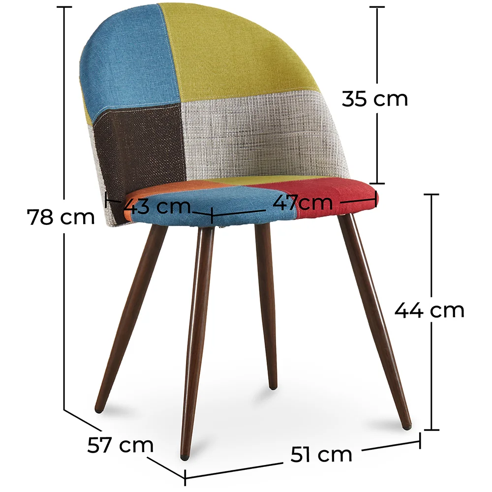 Sedia da pranzo imbottita in patchwork - Stile scandinavo - Simona image 10