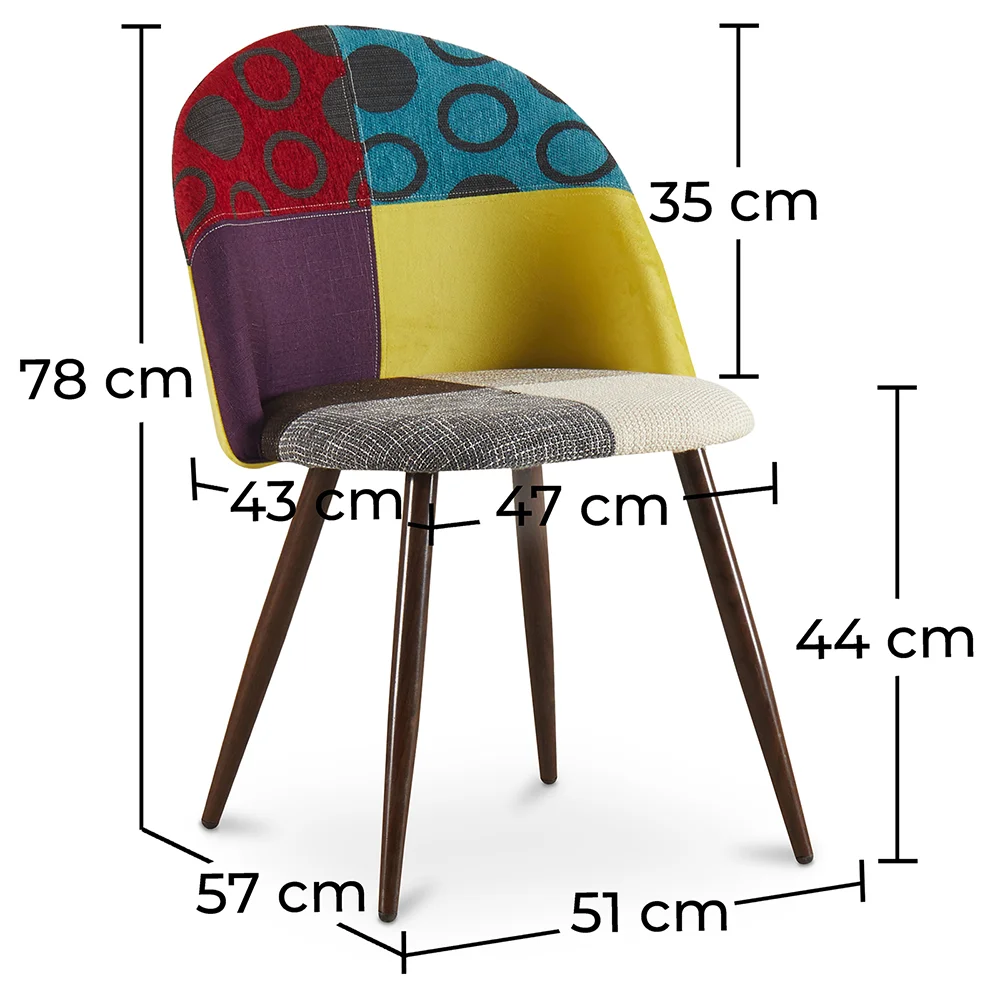 Sedia da pranzo imbottita in patchwork - Stile scandinavo - Ray image 10