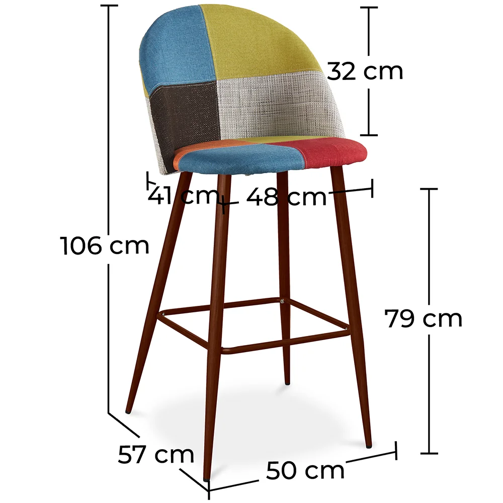 Sgabello Imbottito in Patchwork - Stile Scandinavo - Simona image 10