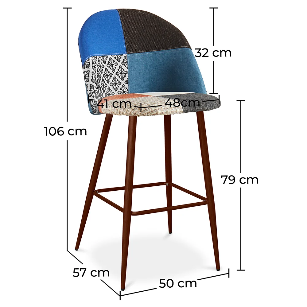 Sgabello Imbottito in Patchwork - Stile Scandinavo - Pixi image 10