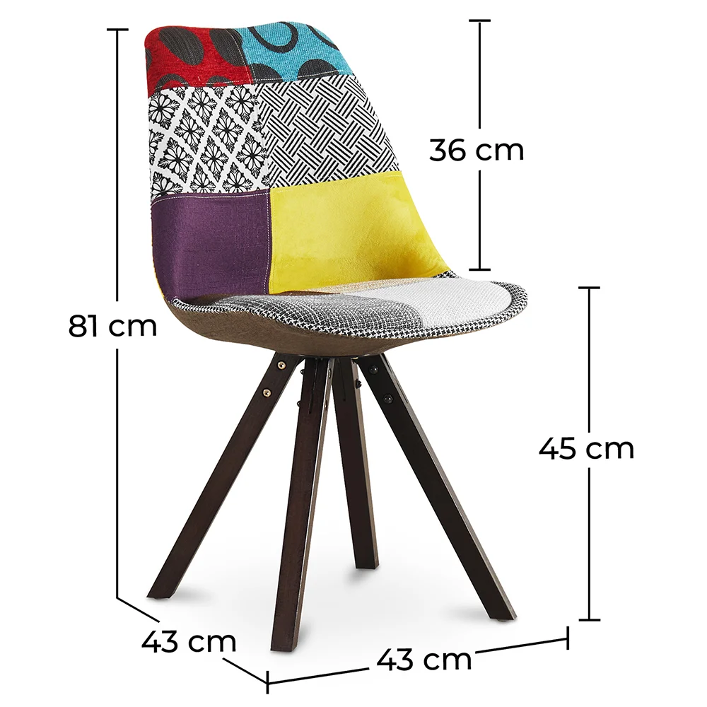 Sedia da pranzo - Rivestita in Patchwork - Ray image 10