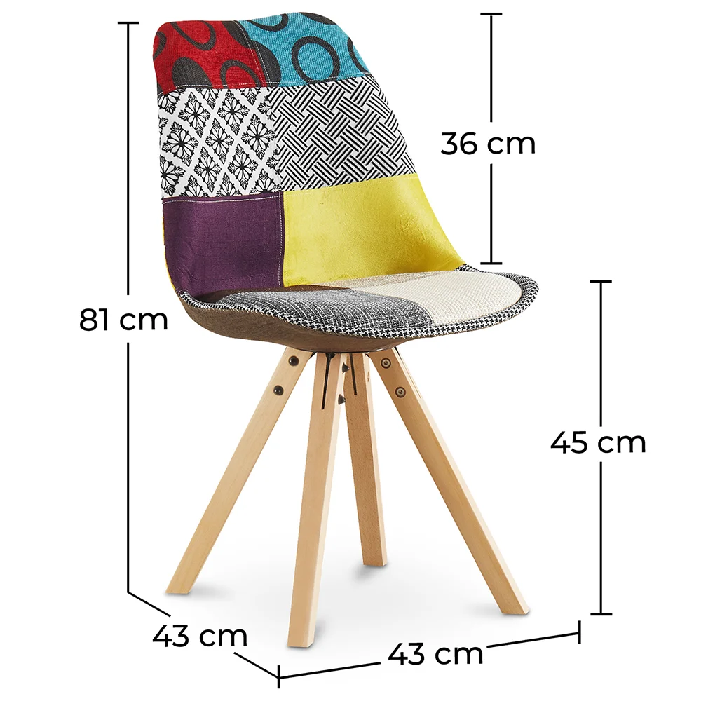 Sedia da pranzo - Rivestita in Patchwork - Ray image 10