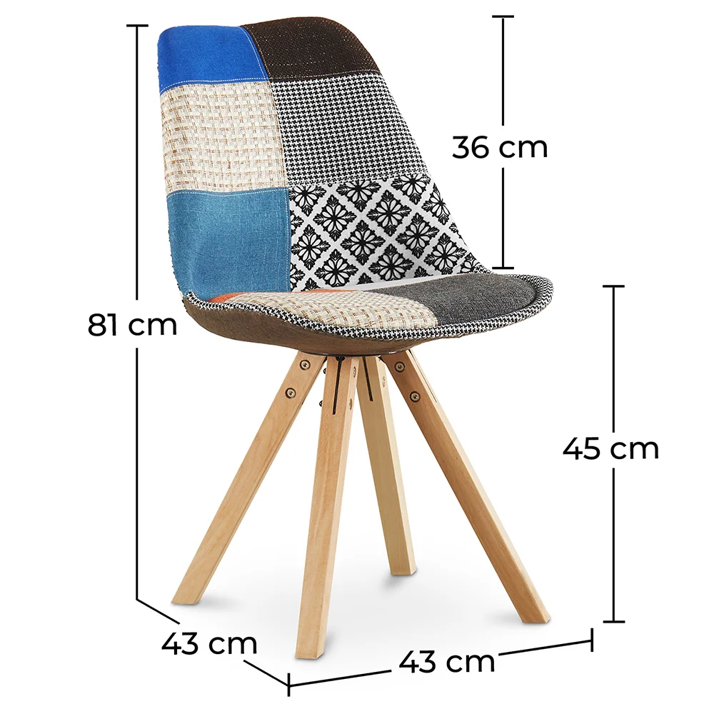 Sedia da pranzo - Rivestita in Patchwork - Pixi  image 10