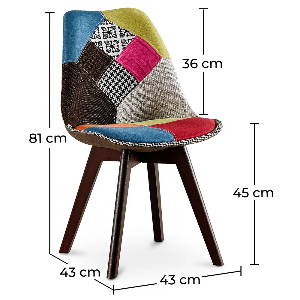 Sedia da pranzo - Rivestita in Patchwork - Simona image 10