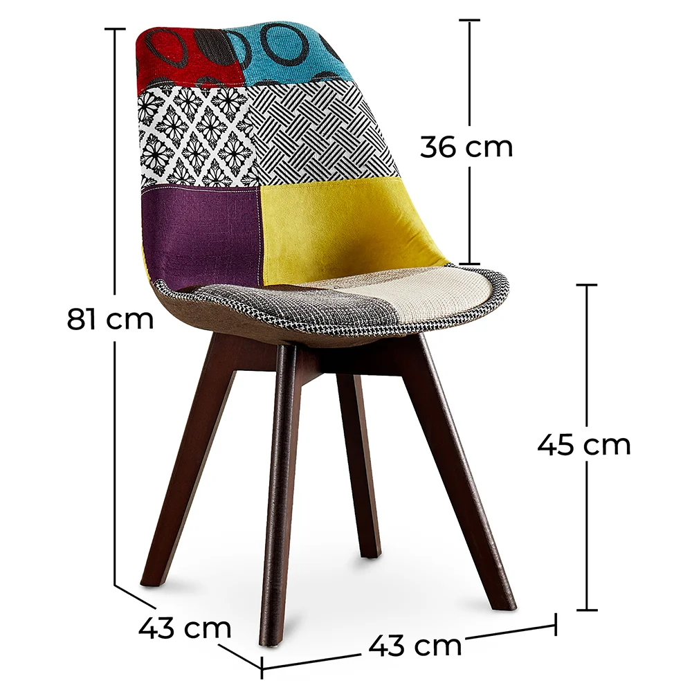 Sedia da pranzo - Rivestita in Patchwork - Ray image 10