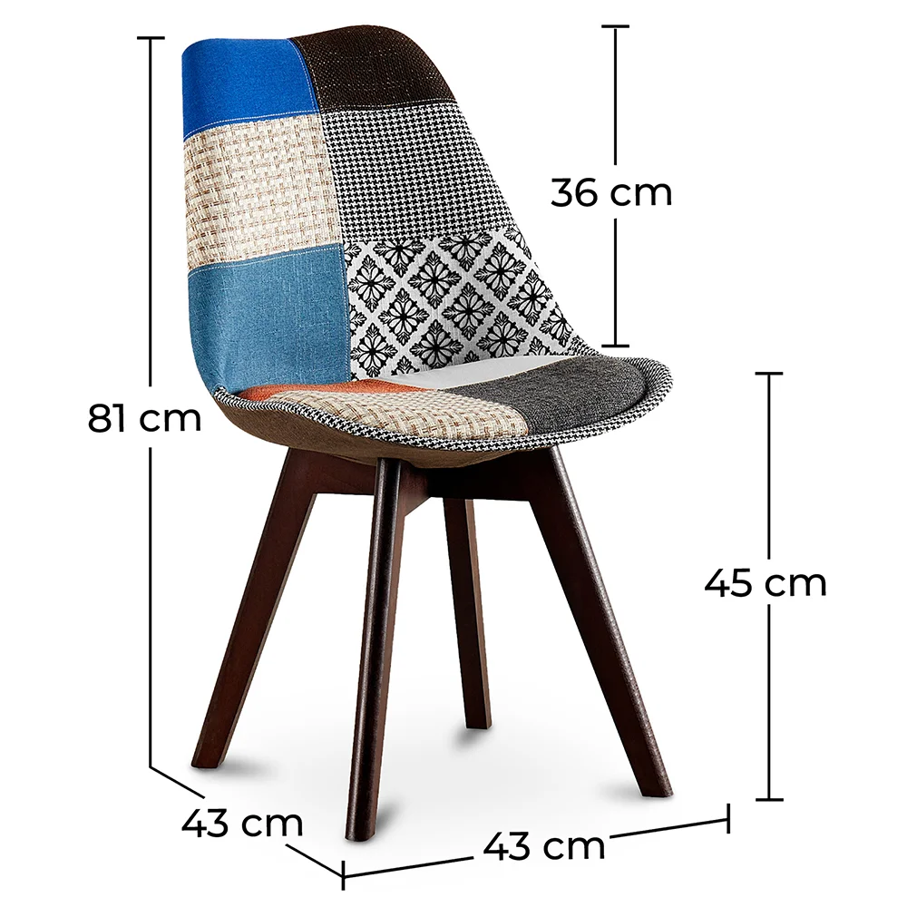 Sedia da pranzo - Rivestita in Patchwork - Pixi image 10