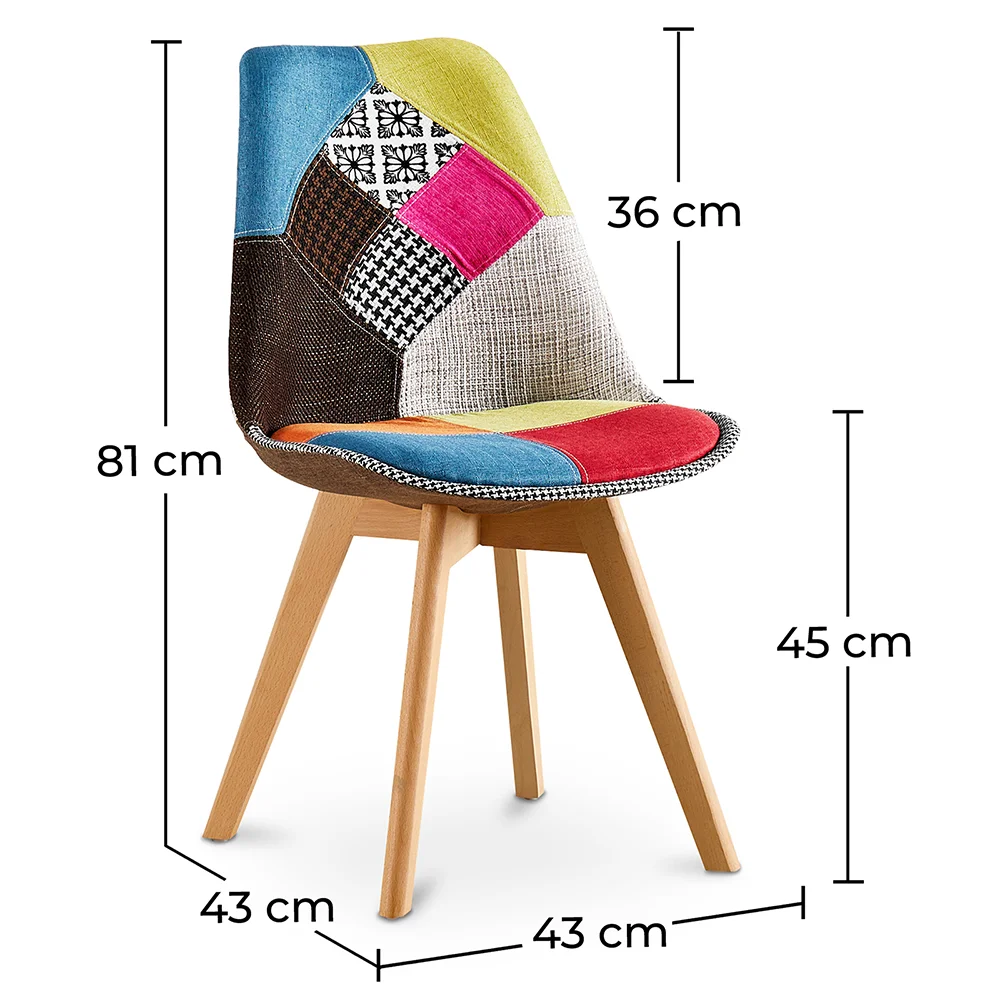 Sedia da pranzo - Rivestita in Patchwork - Simona image 10