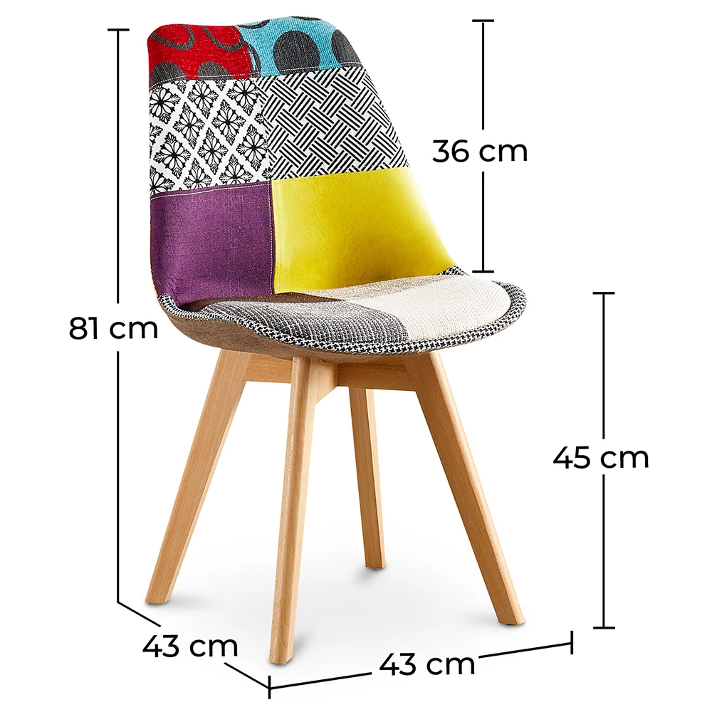 Sedia da pranzo - Rivestita in Patchwork - Ray image 10