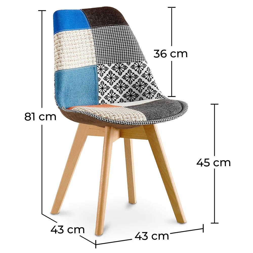 Sedia da pranzo - Rivestita in Patchwork - Pixi  image 10