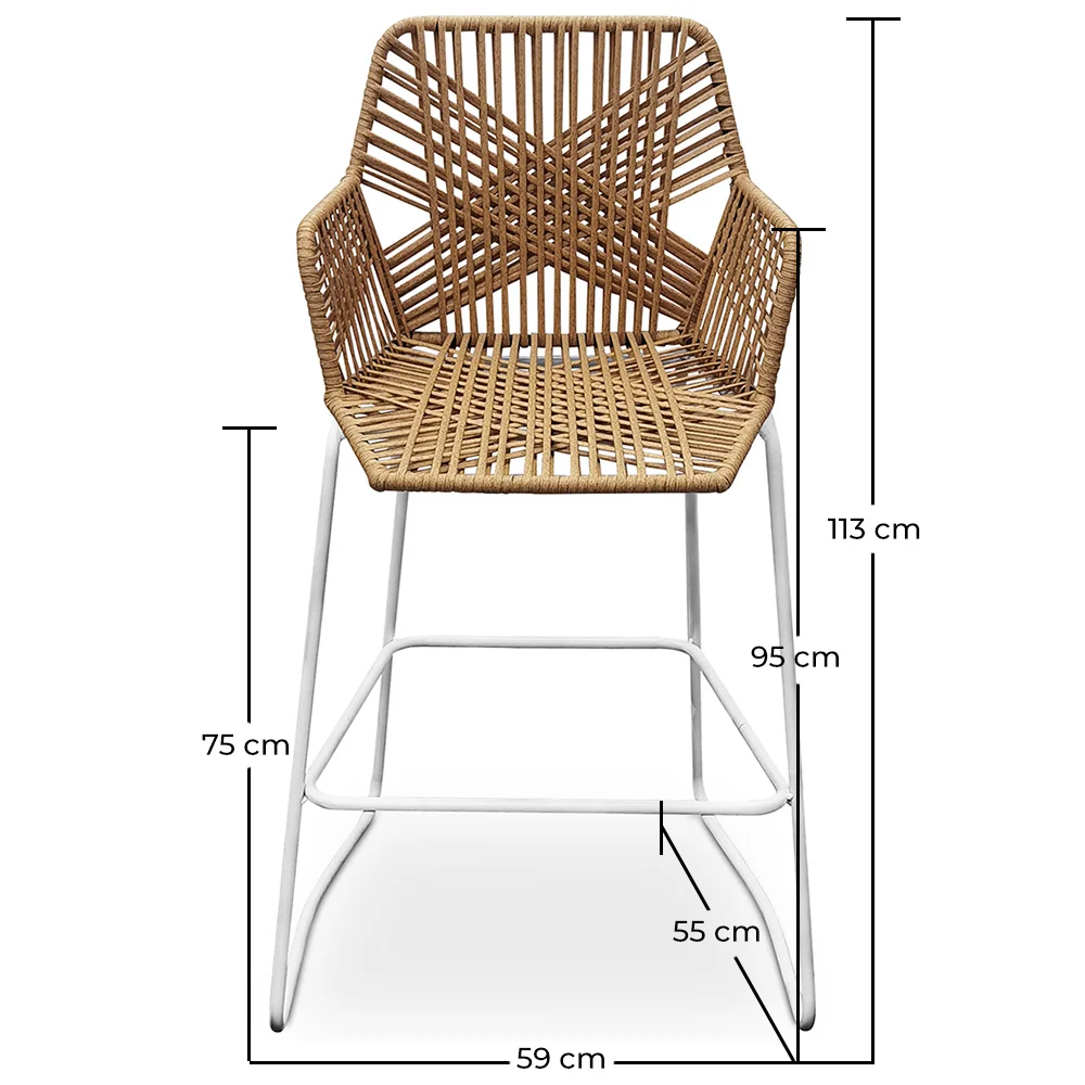 Sgabello in rattan Boho Bali Design - 75 cm - Tale image 10