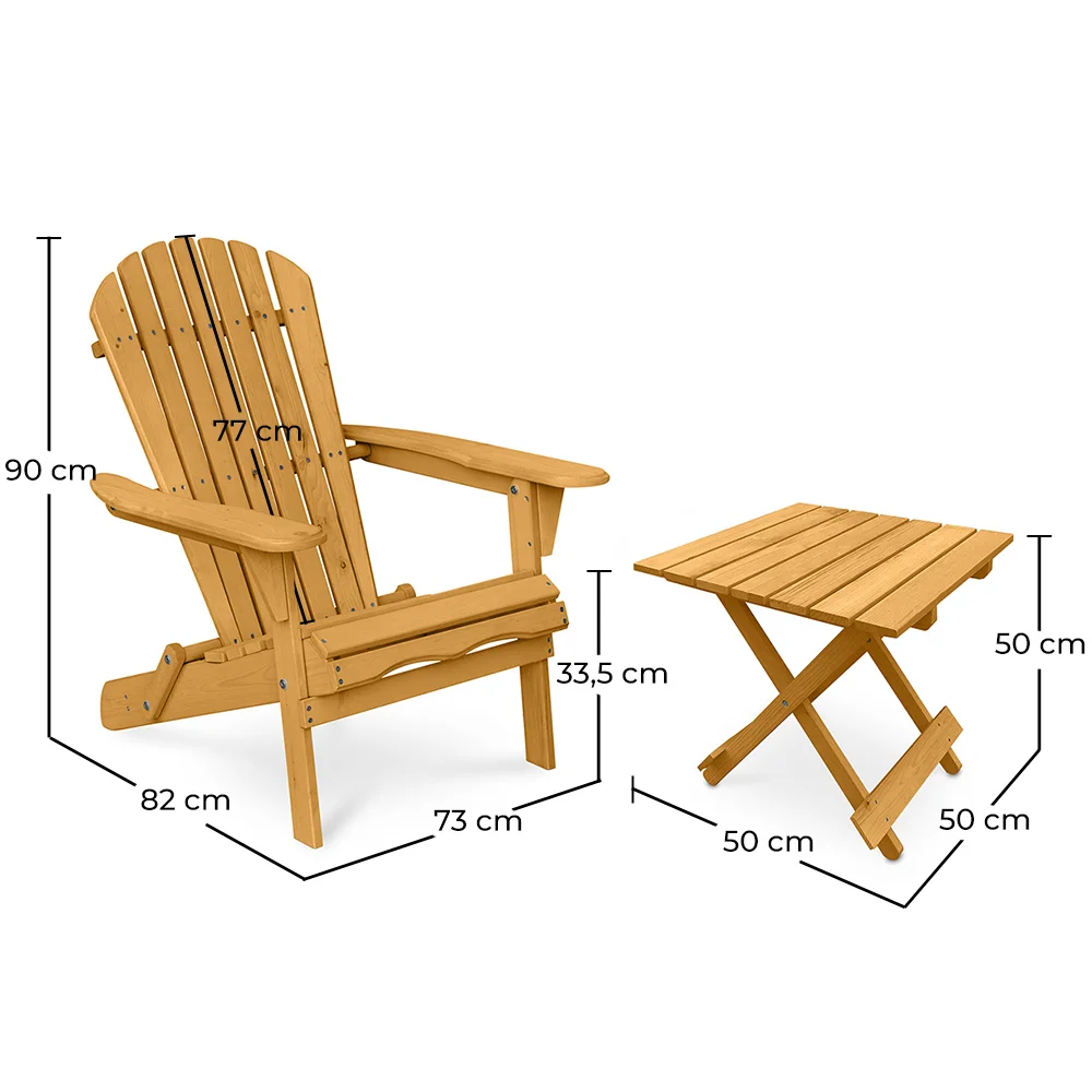 Sedia e tavolo da giardino per esterni - Legno - Alana image 10