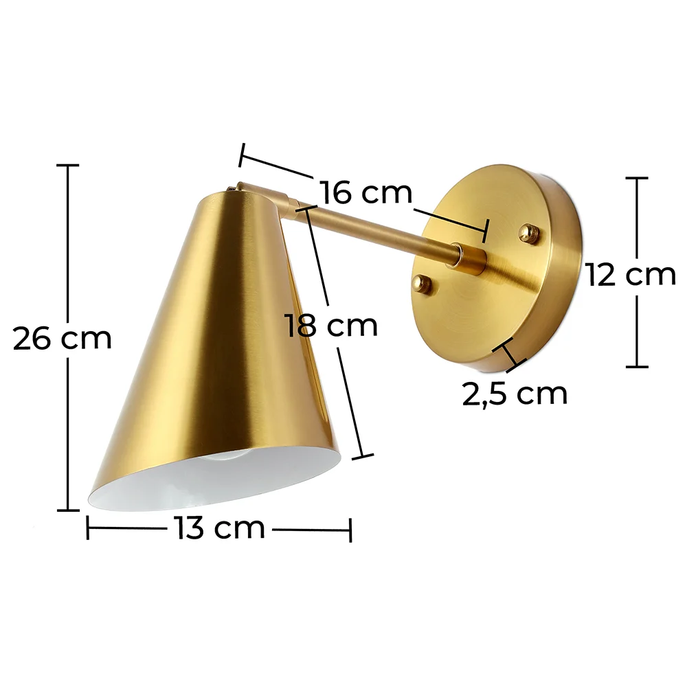 Lampada da Parete - Cono in Metallo - Dorato - Livel image 10