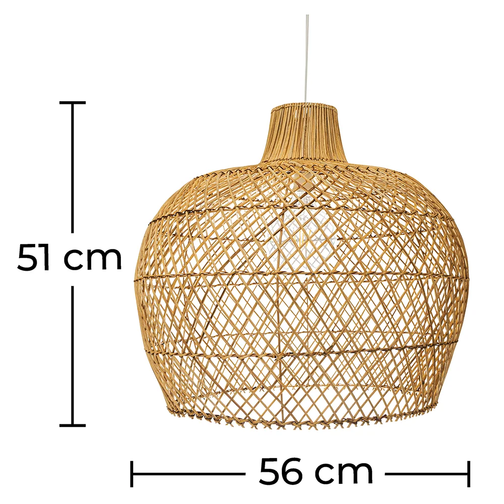 Lampada a Soffitto in Rattan - Lampada a Sospensione stile Boho Bali - Mai image 10