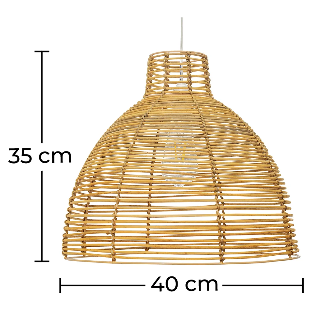 Lampada a soffitto in rattan - Lampada a sospensione in stile Boho Bali - Can image 10