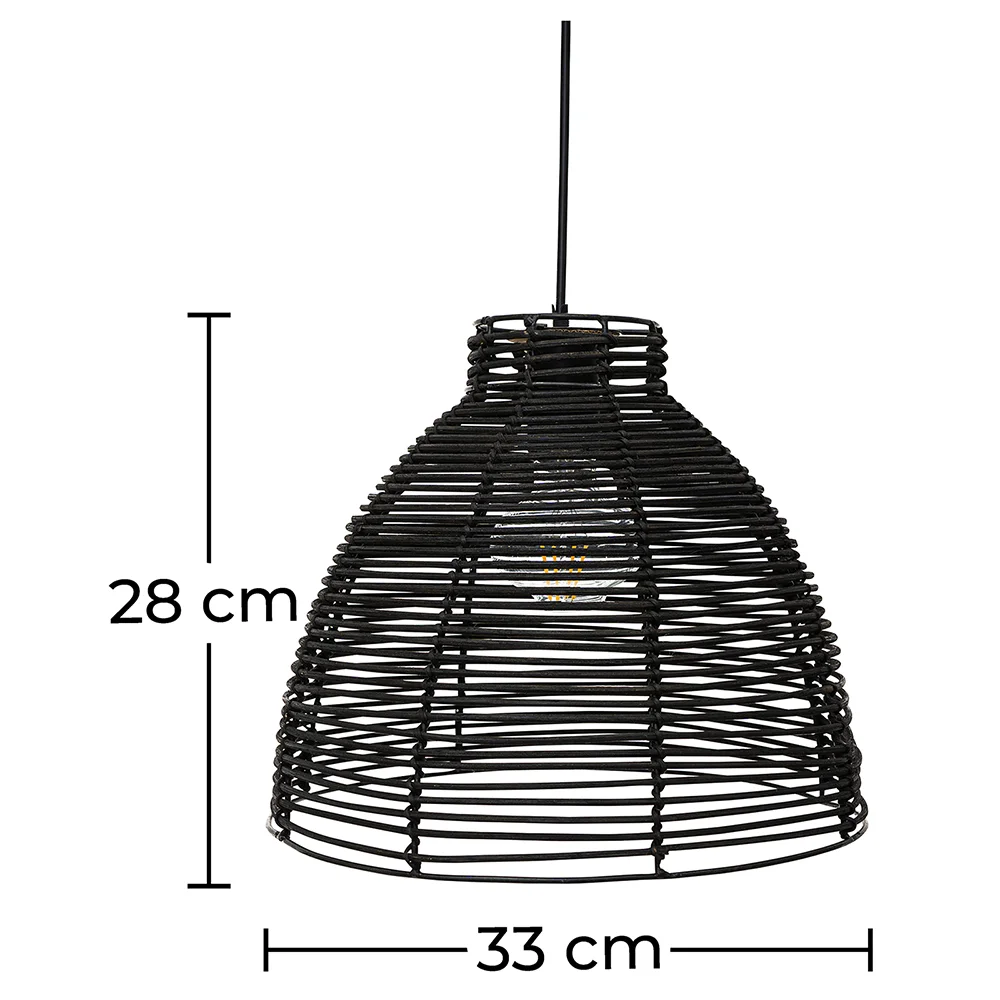 Lampada a soffitto in rattan nero - Lampada a sospensione in stile Boho Bali - Gian image 10