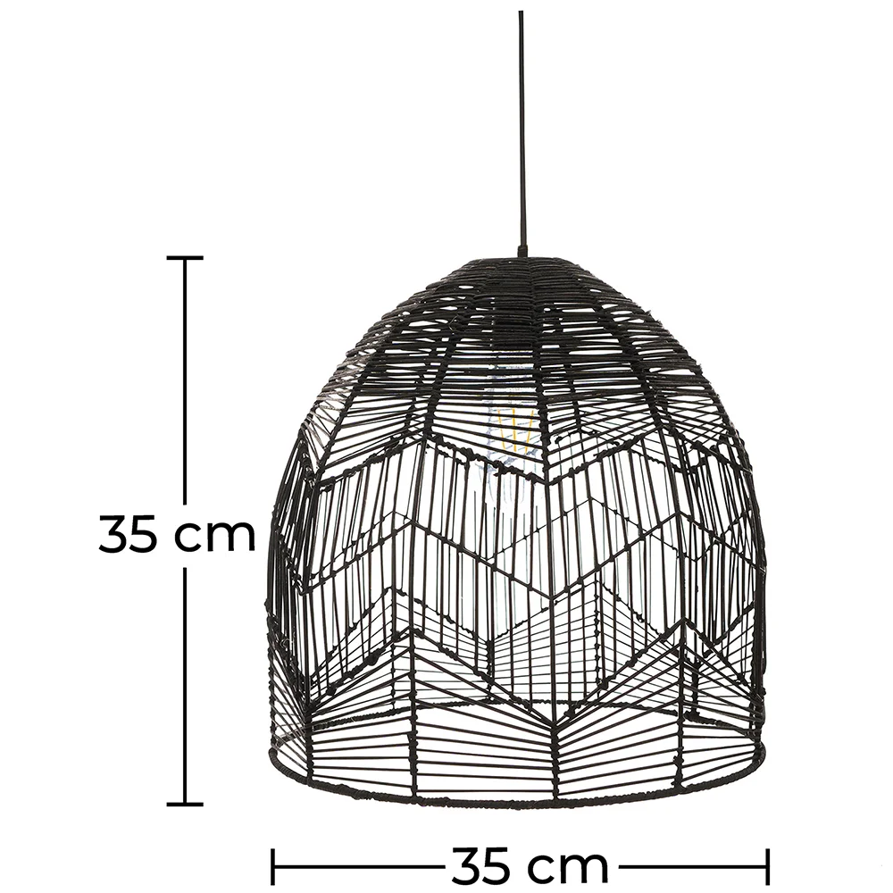 Lampada a Sospensione in Rattan Nero - stile Boho Bali - Le image 10