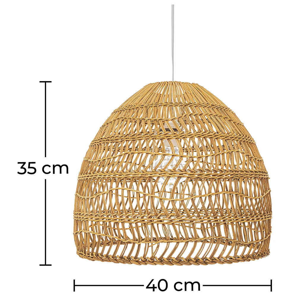 Lampada da soffitto in rattan - Lampada a sospensione in stile Boho Bali - 40cm - Hoa image 10