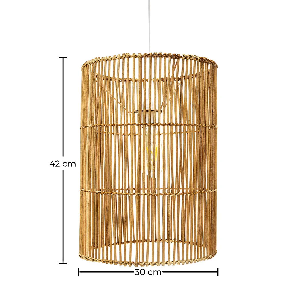 Lampada da soffitto in rattan - Lampada a sospensione di stile Boho Bali - An image 10