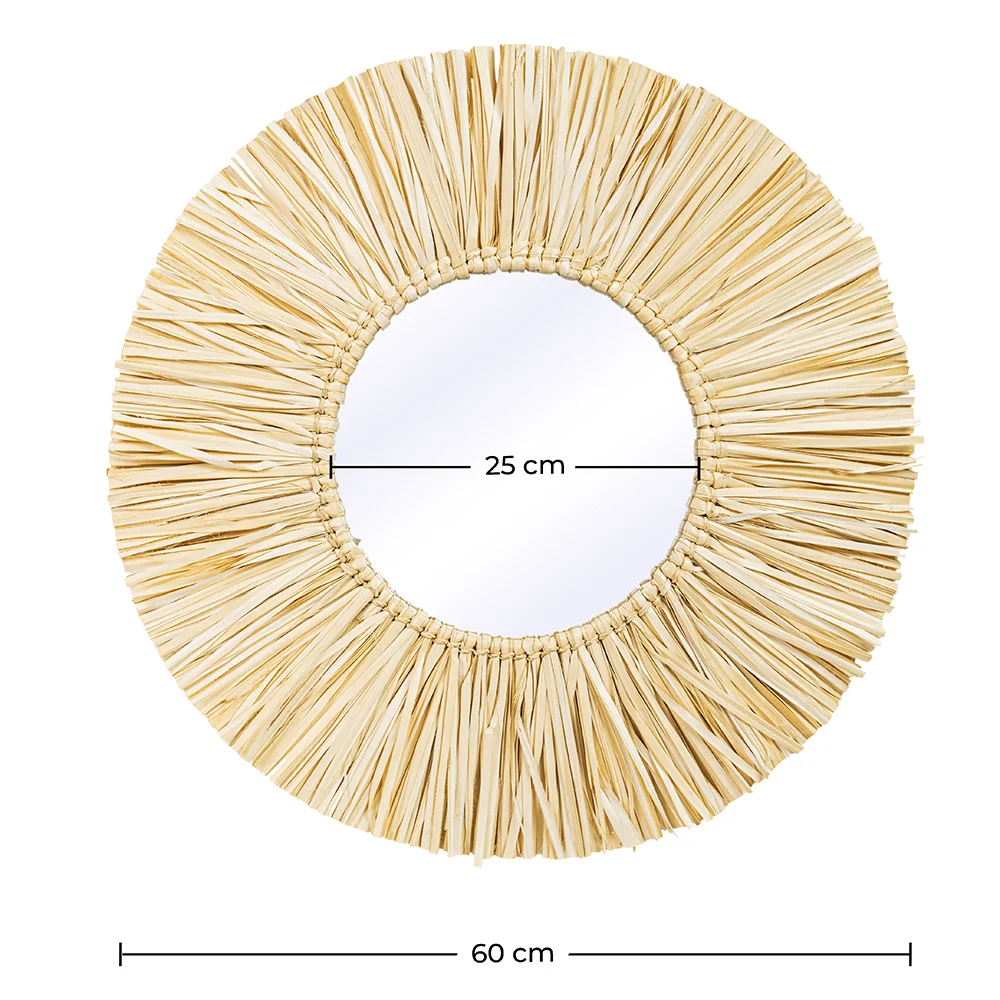  Specchio da Parete - Rotondo Boho Bali (60 cm) - Grel image 10