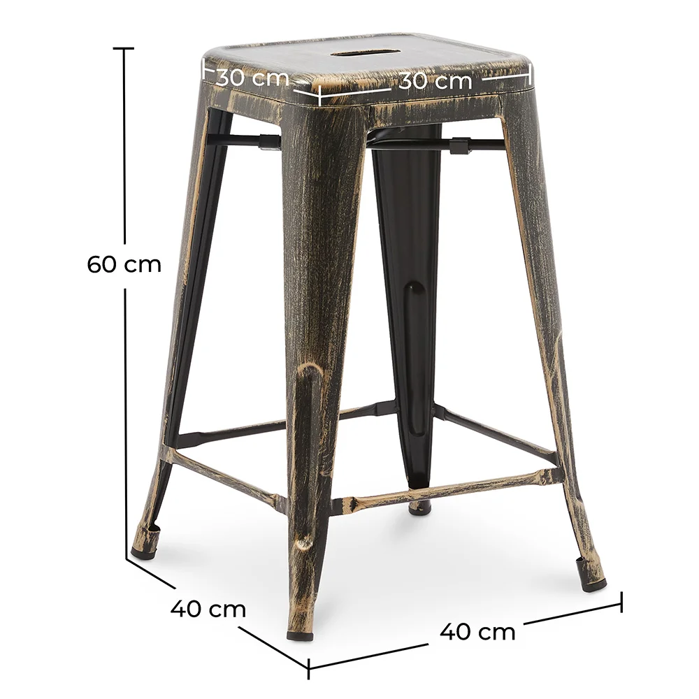 Sgabello da bar - Design industriale - 60cm - Nuova edizione - Stylix image 10