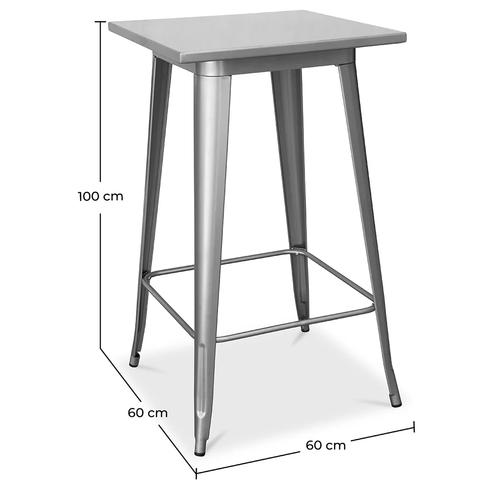 Tavolino sgabello quadrato - Stile Industriale - 100 cm - Galla image 10