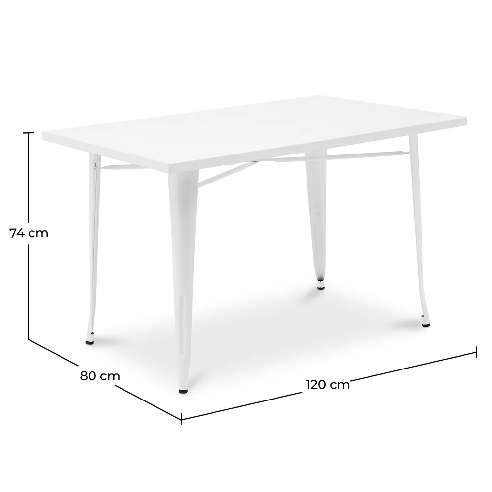 Tavolo da pranzo rettangolare - Stile Industriale - Metallo bianco - Ashi image 10