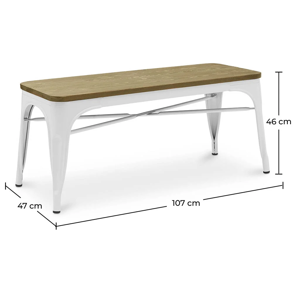 Panca - Design Industriale - Legno e Metallo - Stylix image 10