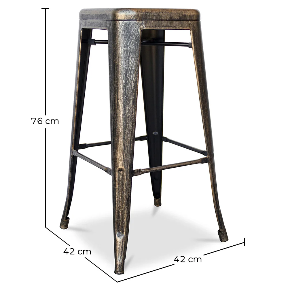 Sgabello da bar – Stile industriale – Acciaio – 76 cm – Stylix image 10