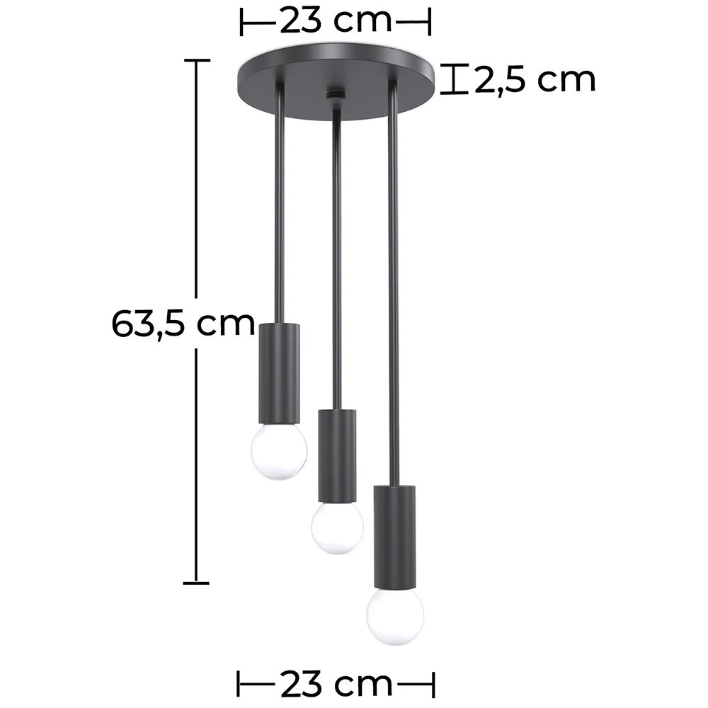 Lampada da soffitto - Lampada a sospensione - 3 bracci - Troy image 10