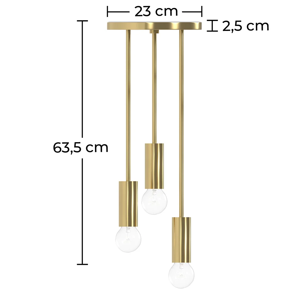 Lampada da soffitto dorata - Lampada a sospensione a 3 bracci - Troy image 10