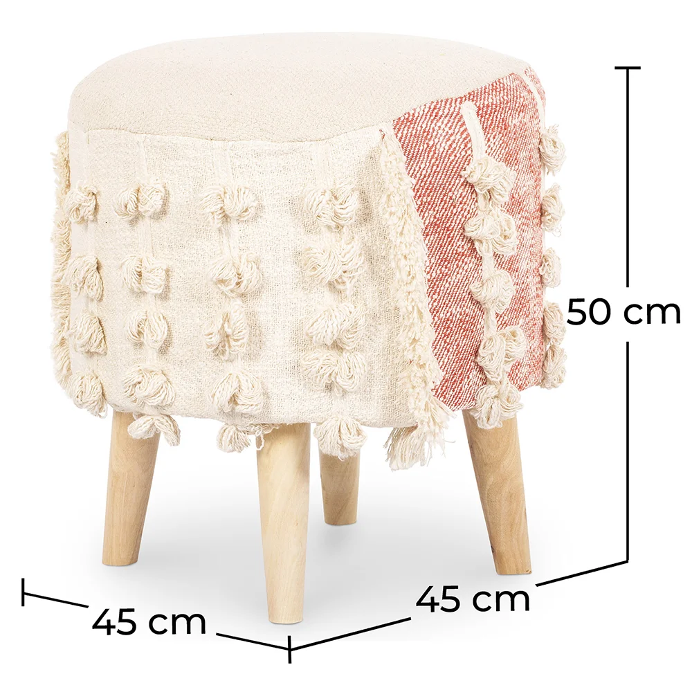 Sgabello Pouf Rotondo - Stile Boho Bali - Batty  image 10