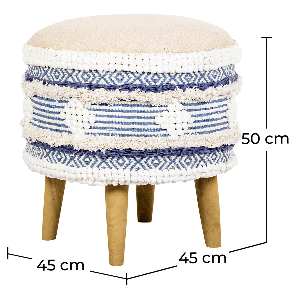 Sgabello Pouf Rotondo - Stile Boho Bali - Josephine  image 10