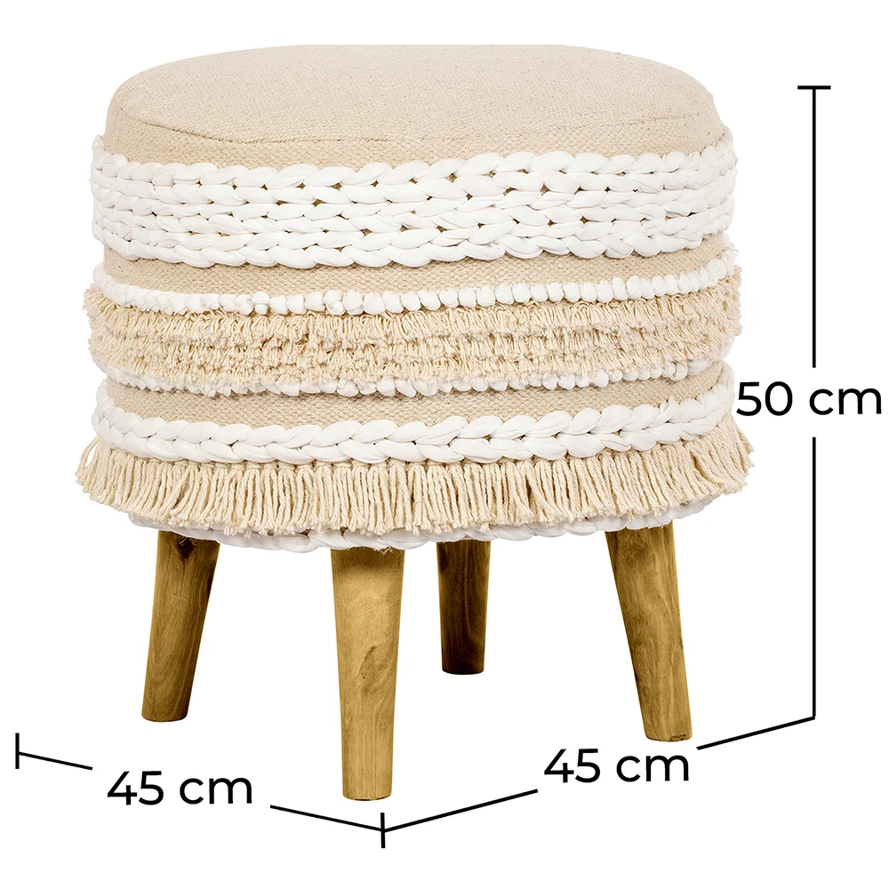 Sgabello Pouf Rotondo - Stile Boho Bali - Ivy  image 10