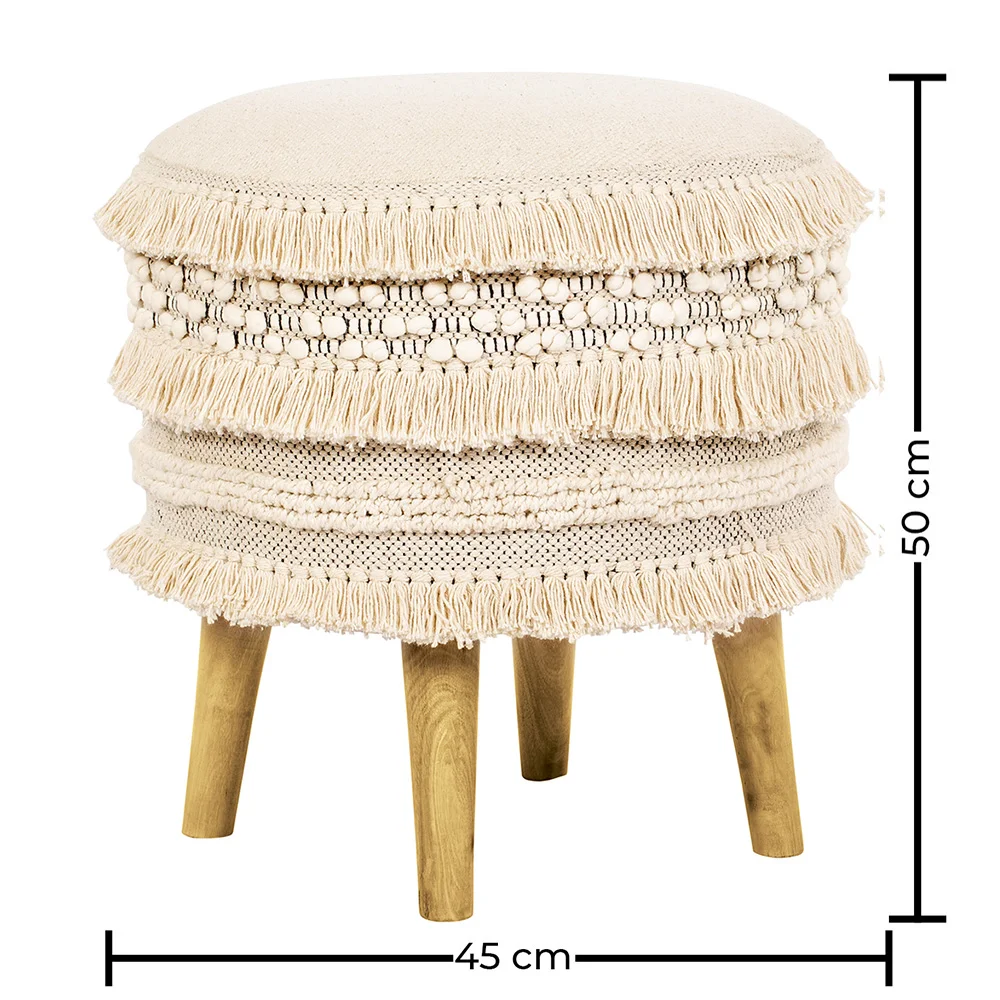 Sgabello Pouf Rotondo - Stile Boho Bali - Jenny  image 10