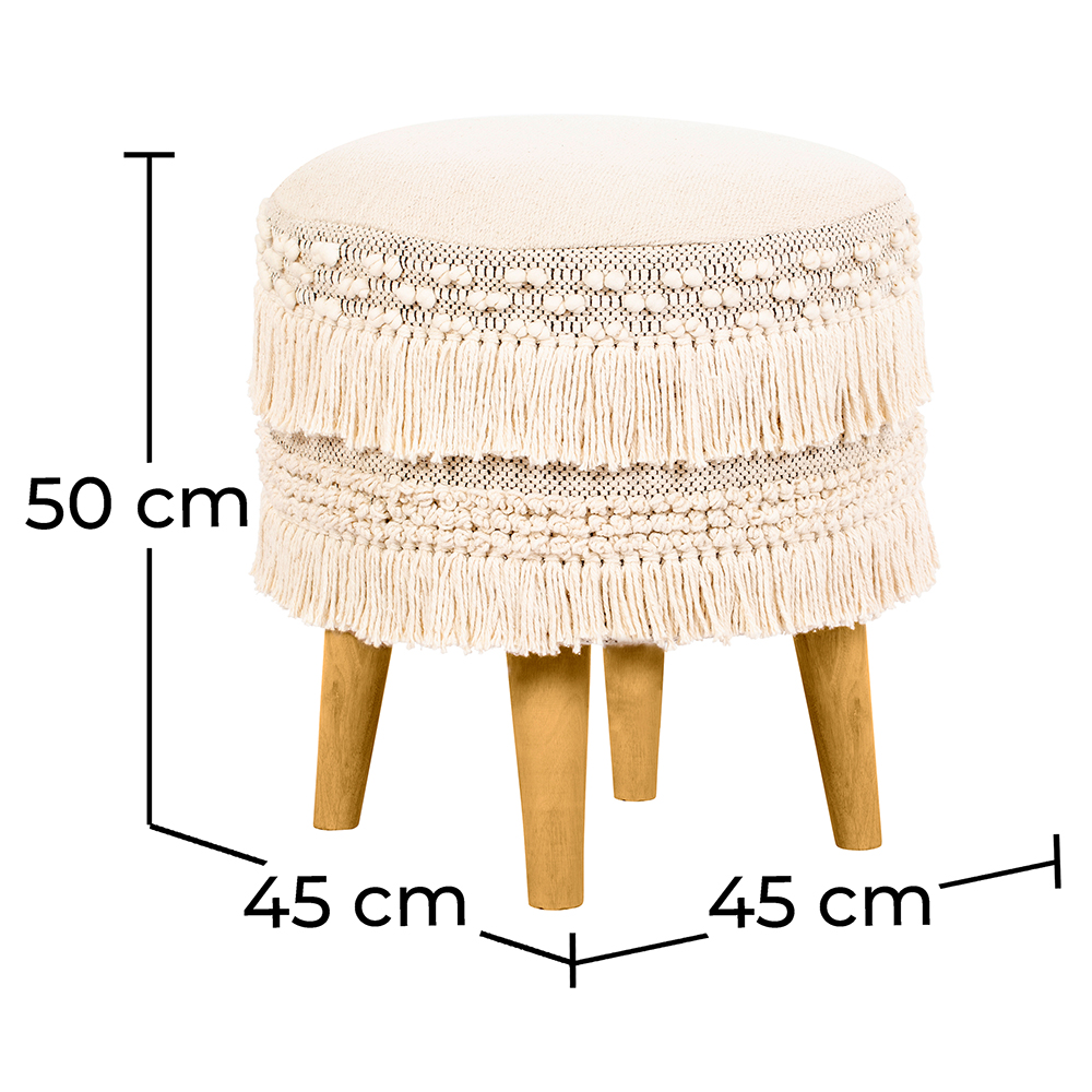 Sgabello Pouf Rotondo - Stile Boho Bali - Debra  image 10