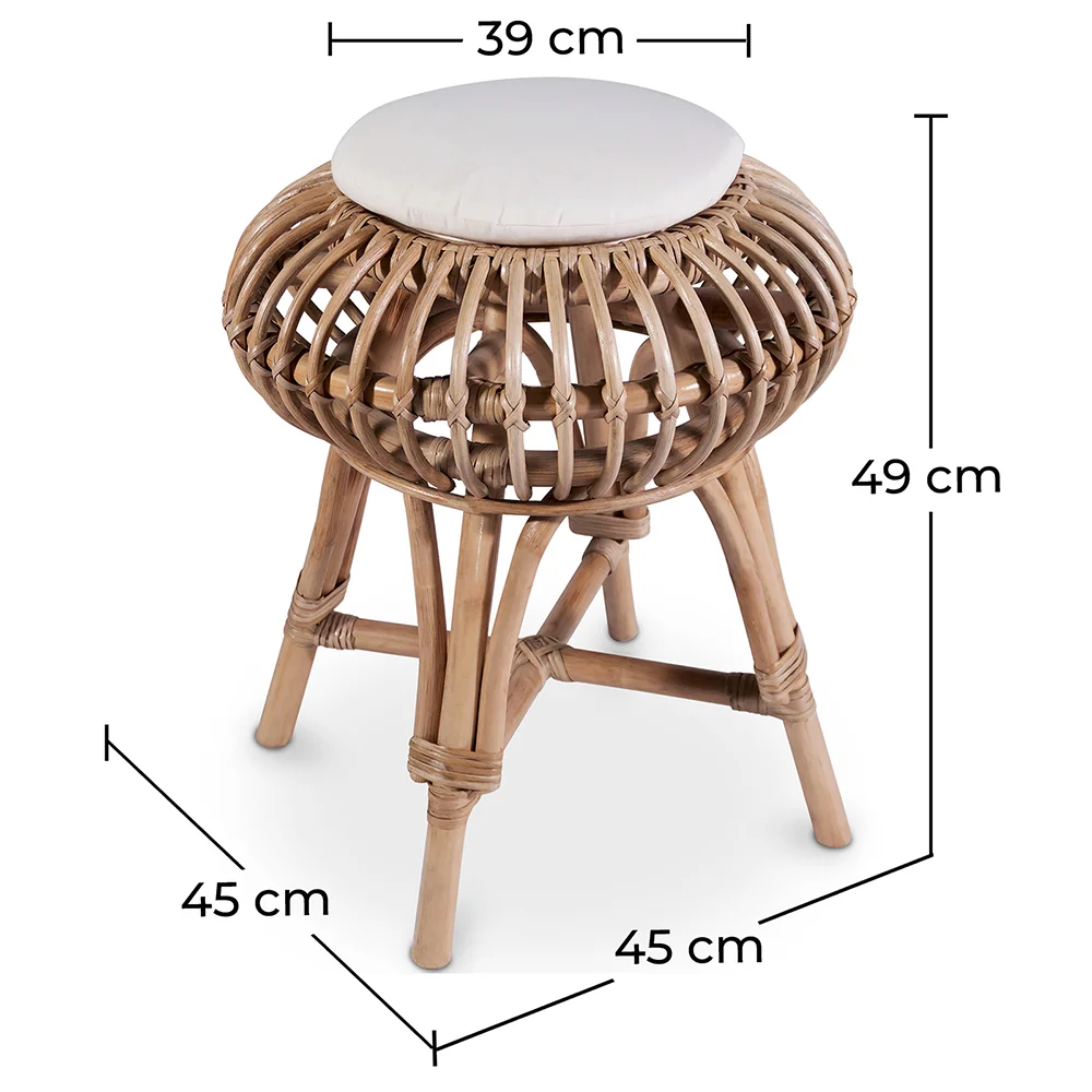 Sgabello da bar in rattan - Stile Boho Bali - Lera image 10