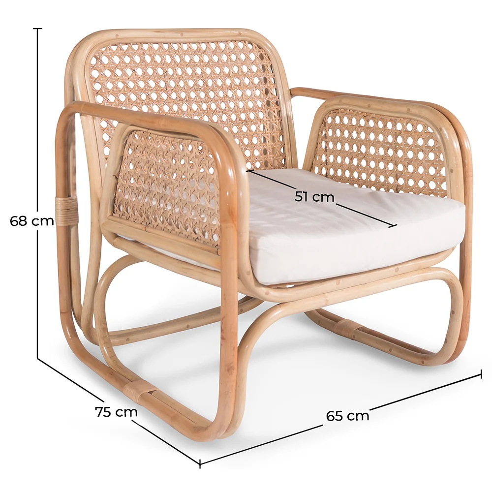 Sedia da salotto in rattan - Sedia di design - Boho Bali - Qawa image 10