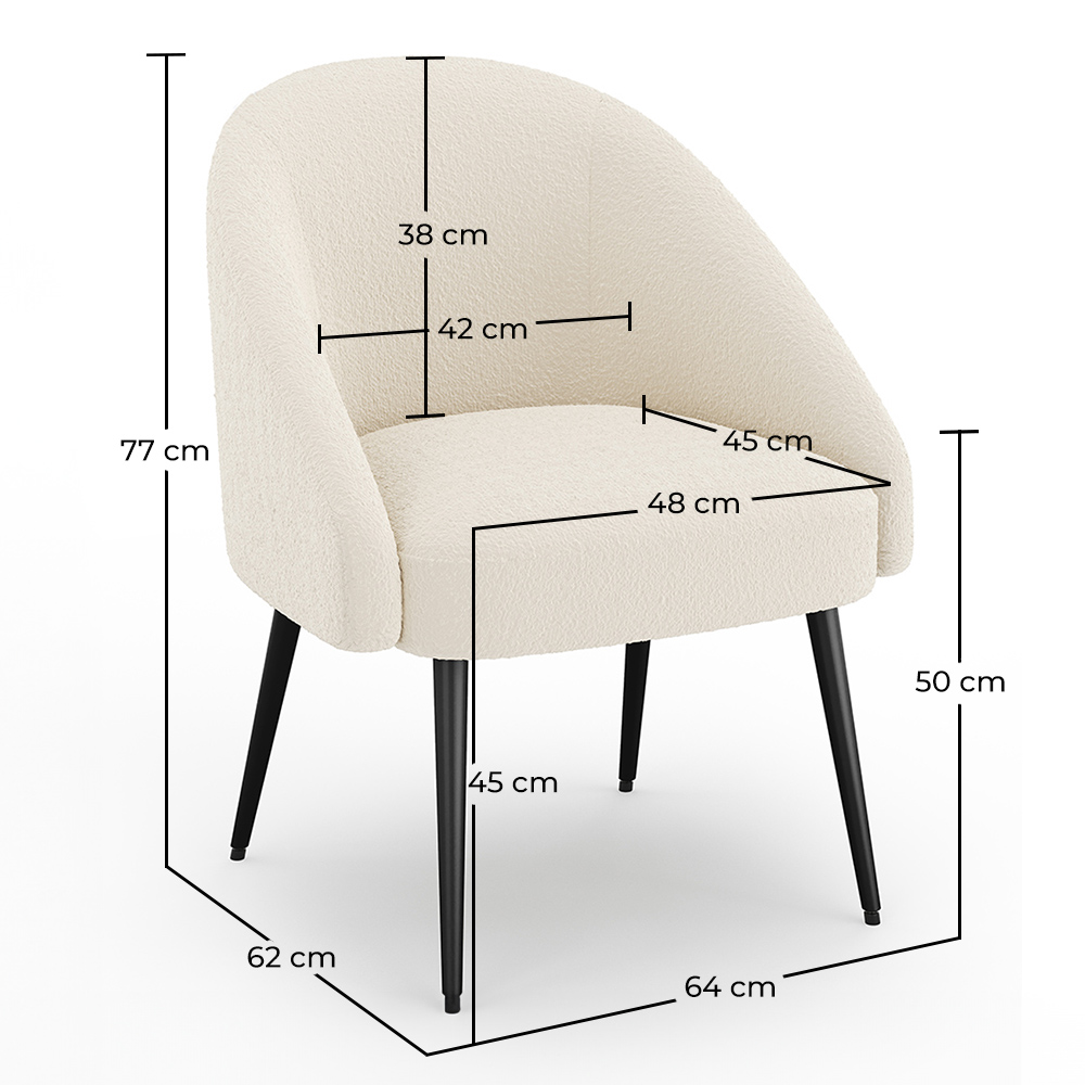 Poltrona di Design - Rivestita in Tessuto Bouclé - Wasda image 10