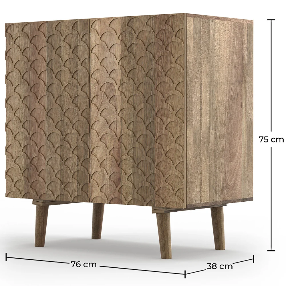 Credenza in Legno Naturale - Design Boho Bali - Scarp image 10