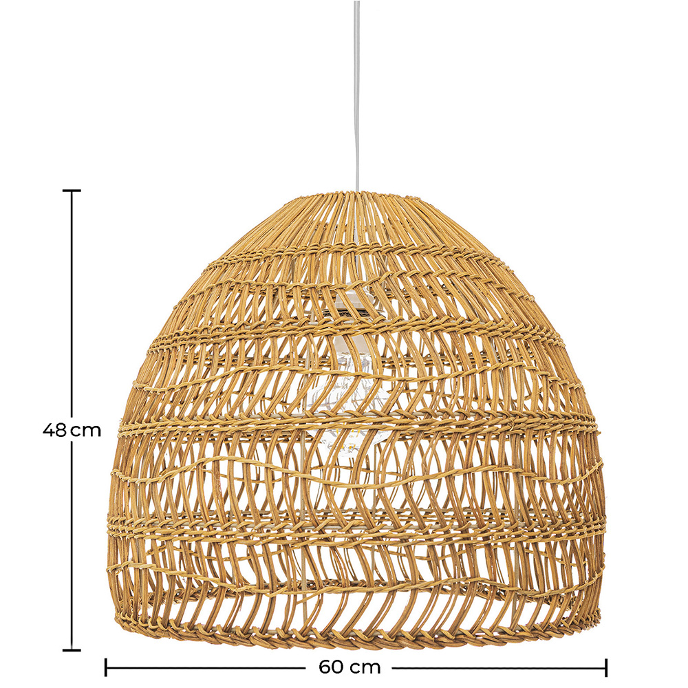 Lampadario in Rattan - Lampada a Sospensione stile Boho Bali - 60cm - Hoa image 10