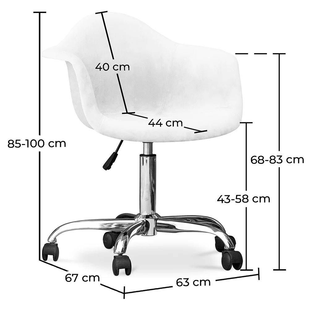 Sedia da ufficio con braccioli - Sedia da scrivania girevole con rotelle - Grev image 10