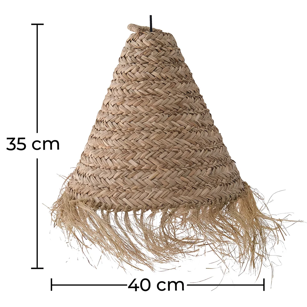 Lampada a soffitto in esparto - Lampada a sospensione stile Boho Bali - Pitse image 10