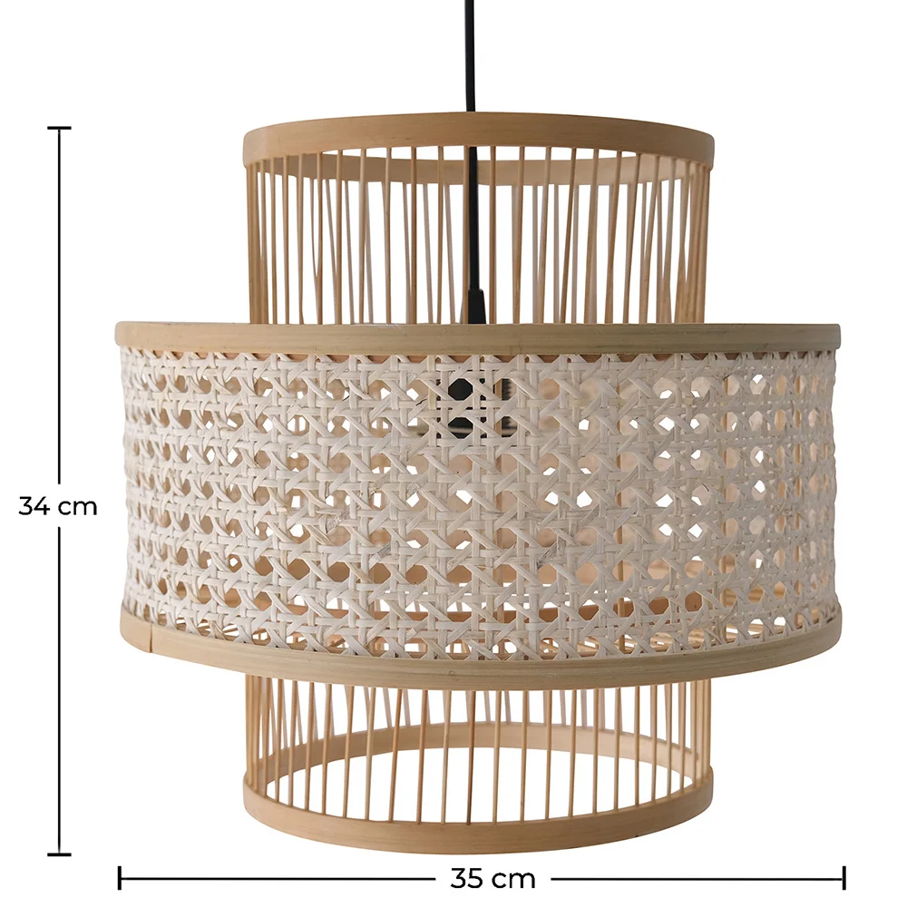Lampada da soffitto in rattan - Lampada a sospensione stile Boho Bali - Yei image 10