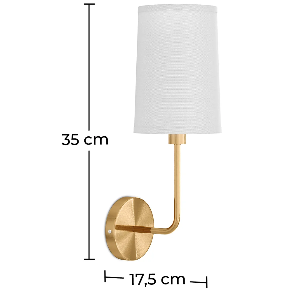 Lampada Applique da Parete - Oro con Paralume in Tela - Miu image 10