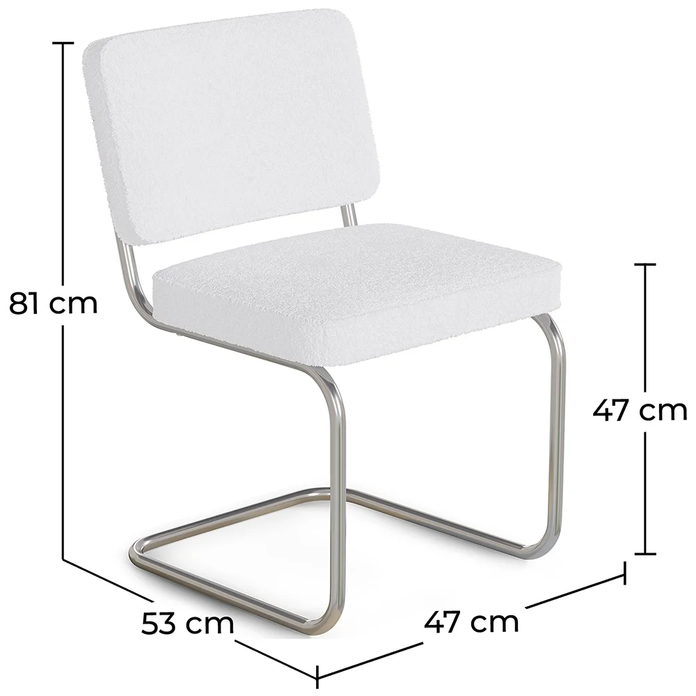 Sedia da pranzo - Rivestita in tessuto bouclé - Henr image 10