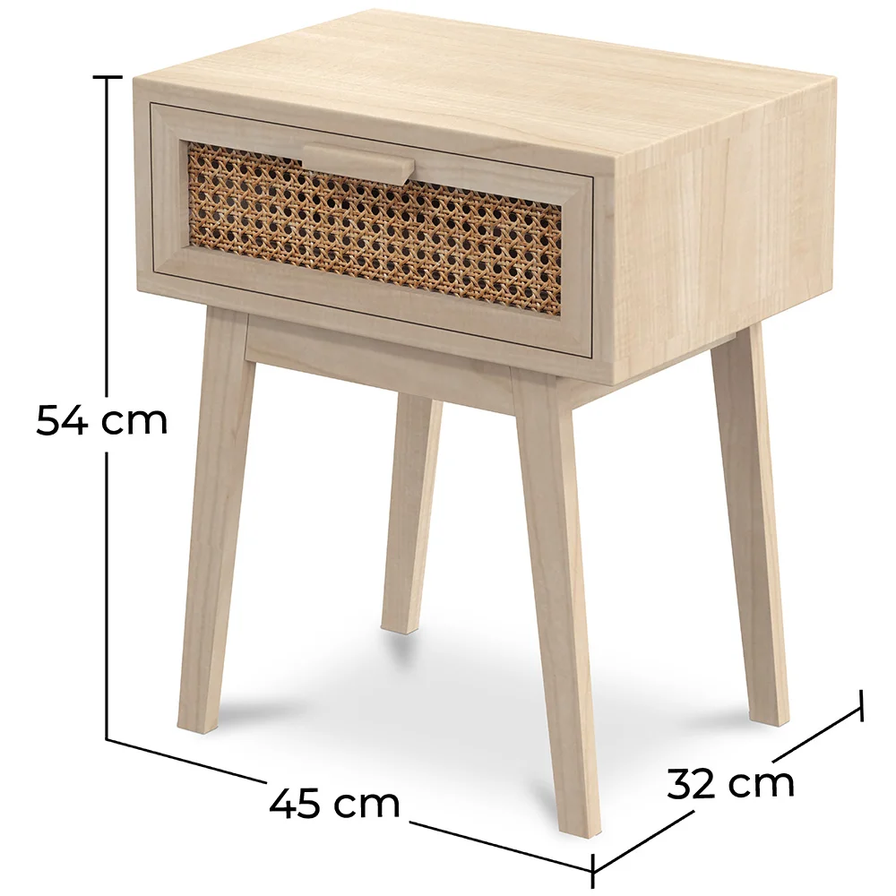 Comodino con cassetto - Legno Massello Boho Bali - Yanpai image 10