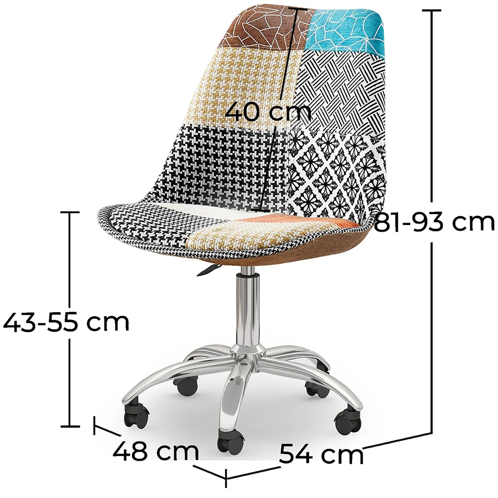 Sedia da Ufficio Girevole - Tappezzeria Patchwork - Patty image 10