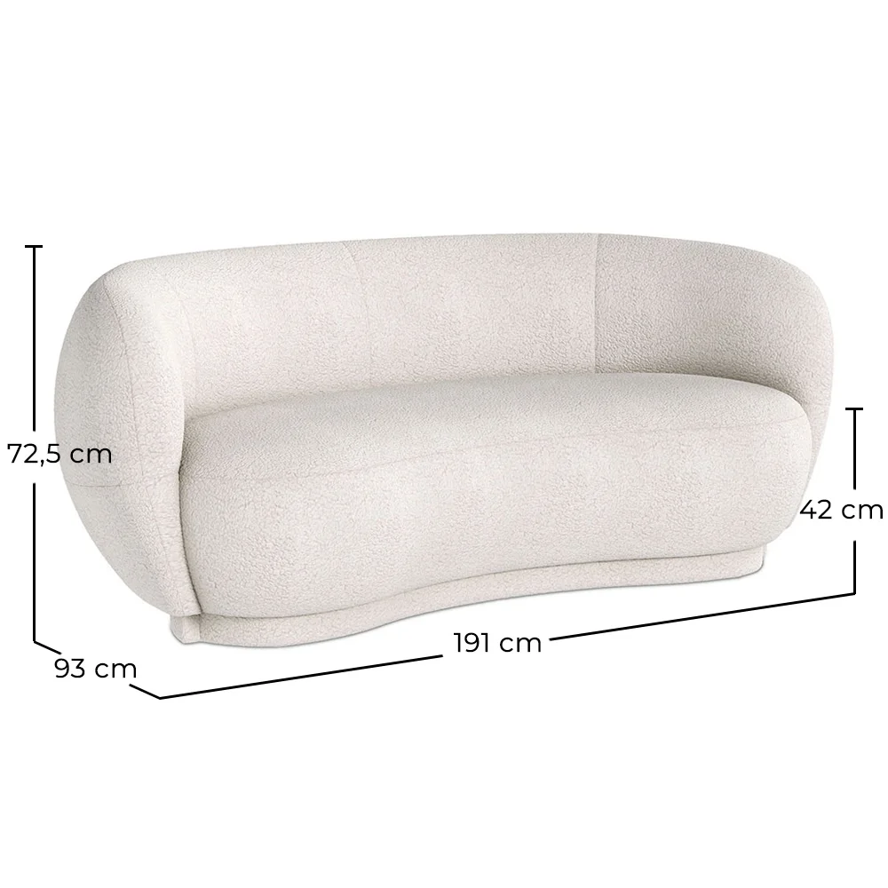 Divano curvo a 3 posti in tessuto Bouclé - Curvy image 10