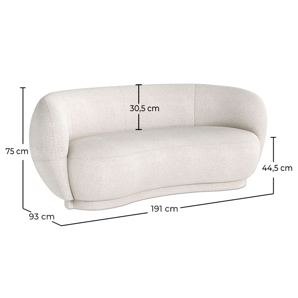Divano curvo a 3 posti in tessuto Bouclé - Curvy image 10